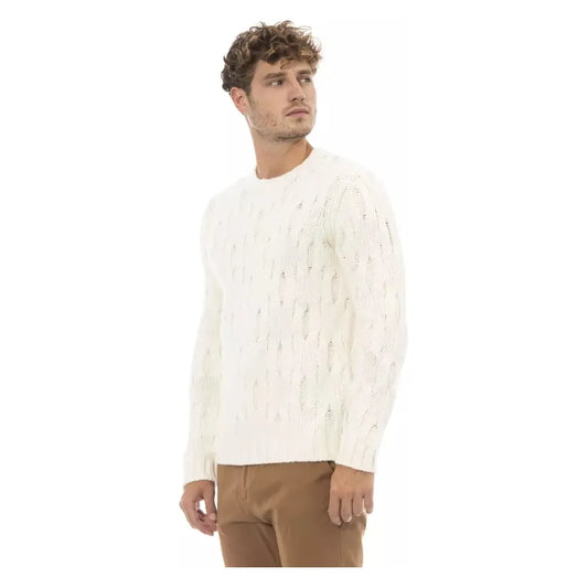 Alpha Studio Elegant Beige Crewneck Wool-Cashmere Sweater beige-wool-sweater-2 product-23439-346858955-b83636ff-8b5.webp