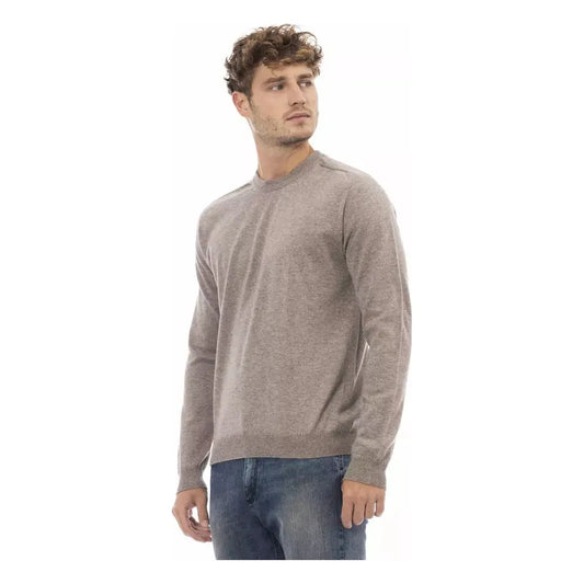Alpha Studio Beige Crewneck Sweater in Luxe Wool-Cashmere Blend beige-viscose-sweater-3 product-23448-1557538100-ca9313d1-5aa.webp