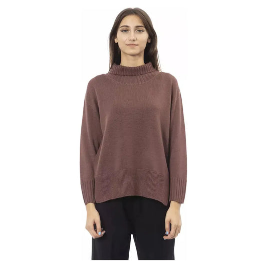 Alpha Studio Chic Turtleneck Sweater with Side Slits brown-tn-sweater product-23504-1332152257-3-c78f3644-9e7.webp