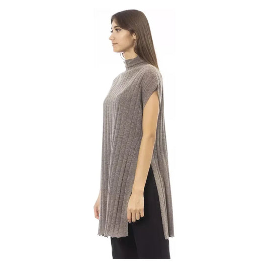 Alpha Studio Chic Alpaca Blend Turtleneck Sweater with Side Slits brown-nylon-sweater product-23506-99550549-1-e70d8b6d-2a4.webp