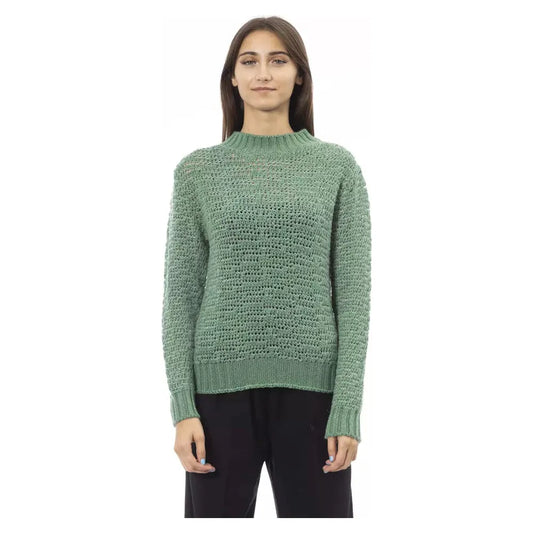 Alpha Studio Chic Mock Neck Green Sweater for Her green-wool-sweater-9 product-23513-1287610833-2-56bfaf53-361.webp