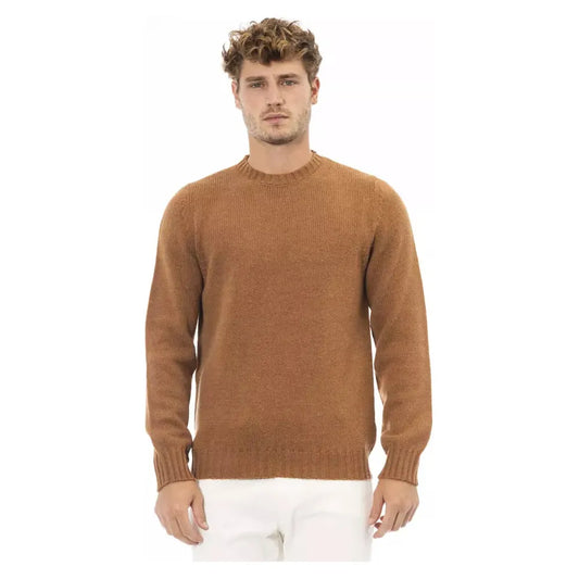 Alpha Studio Beige Alpaca Blend Crewneck Sweater for Men beige-alpaca-leather-sweater product-23575-1433651821-50b089dd-76f.webp