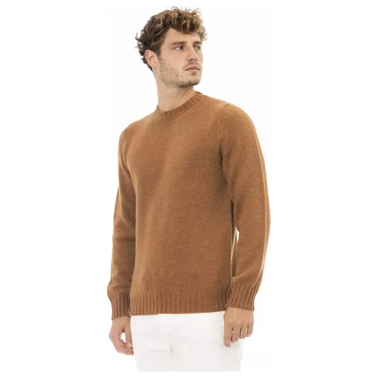 Alpha Studio Beige Alpaca Blend Crewneck Sweater for Men beige-alpaca-leather-sweater product-23575-15660825-434669bb-d98.webp