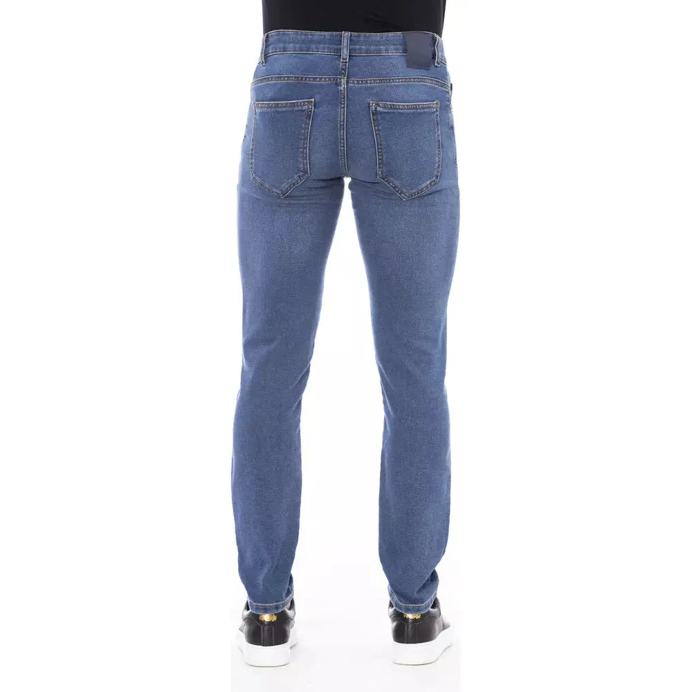 Distretto12 Sleek Buttoned Lace-Up Men's Jeans blue-cotton-jeans-pant-54