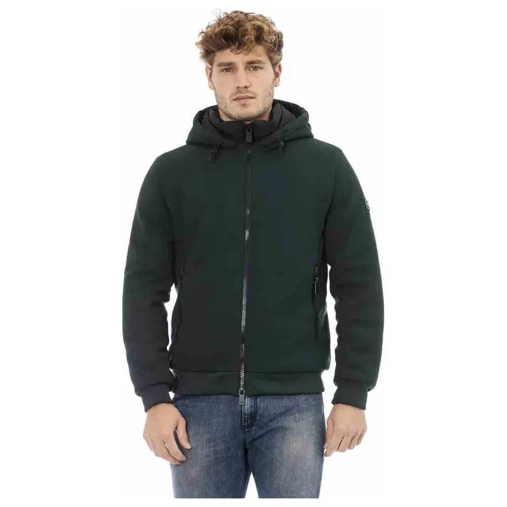 Baldinini Trend Elegant Monogram Zippered Jacket green-polyester-jacket-1