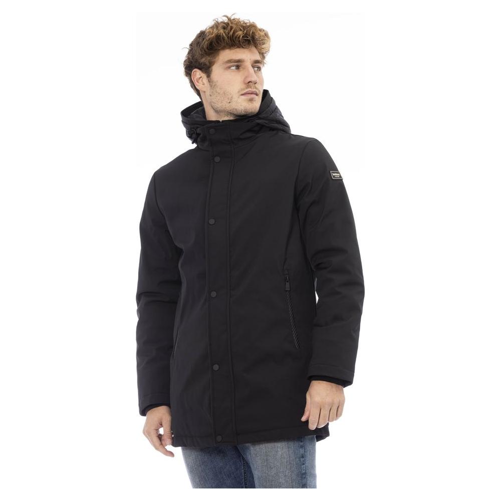 Baldinini Trend Elegant Monogrammed Long Jacket black-polyester-jacket-6 product-23724-614277600-720f39c5-72e.jpg