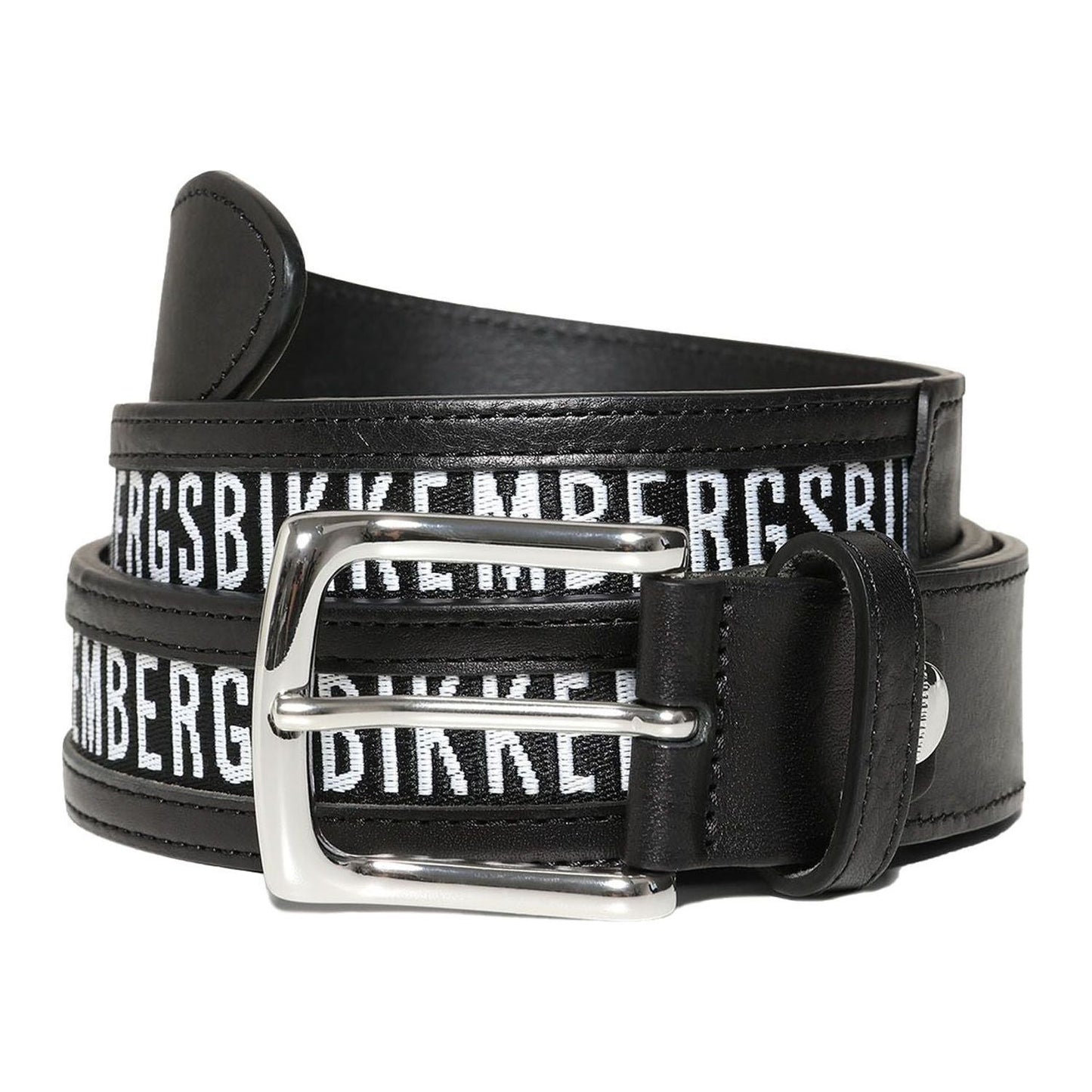 Bikkembergs Sleek Black Calfskin Men's Belt e-bikkembergs-belt-16 MAN BELTS