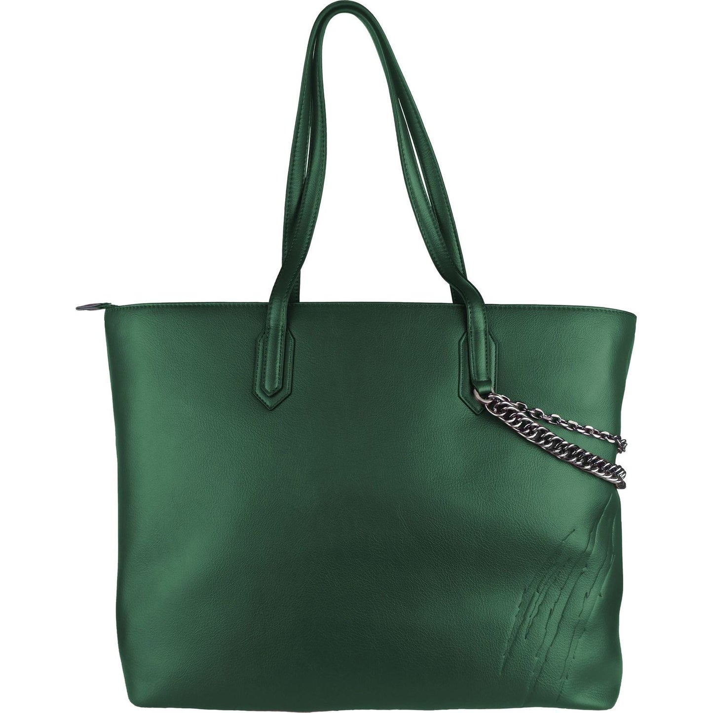 Plein Sport Eco-Chic Dark Green Shoulder Bag with Chain Detail verde-polyurethane-shoulder-bag WOMAN TOTES product-7590-360299817-scaled-a24bcf34-b1f.jpg