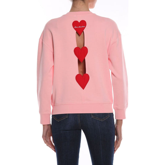 Love Moschino Chic Hearts Back Slit Crewneck Sweatshirt pink-cotton-sweater-2 product-8737-1693816848-scaled-245cadb8-886.jpg