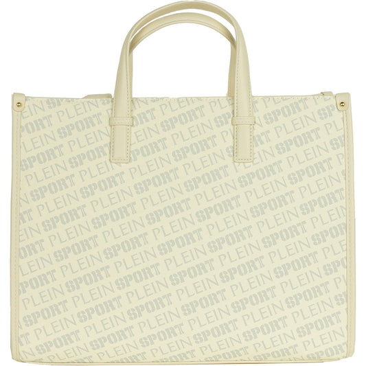 Plein Sport Stunning White Tote Bag with Cross Belt white-polyamide-shoulder-bag product-9199-1122150325-scaled-3d3f07ad-2f9.jpg