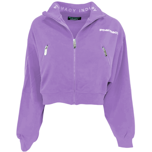 Pharmacy Industry Chic Full Zip Suit Jacket with Logo Chest Print purple-polyester-jackets-coat-1 product-9720-653366564-86540f00-f32.png
