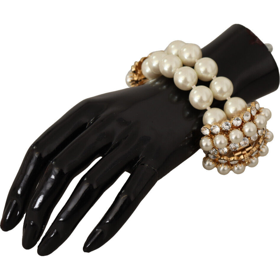 Elegant Faux-Pearl Crystal Bracelet