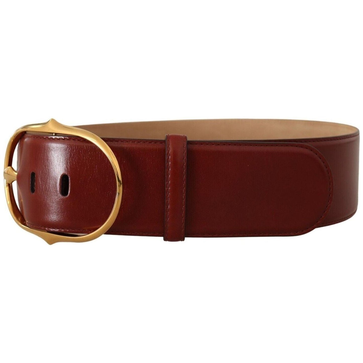 Dolce & Gabbana Elegant Maroon Leather Belt with Gold Buckle maroon-leather-gold-metal-oval-buckle-belt WOMAN BELTS s-l1600-1-264-5207b7da-077.jpg