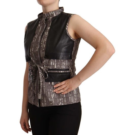 Comeforbreakfast Sleeveless Turtleneck Chic Top brown-black-vest-leather-sleeveless-top-blouse WOMAN TOPS AND SHIRTS