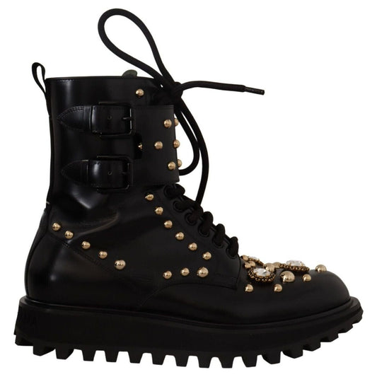 Dolce & Gabbana Black Crystal-Studded Formal Boots black-leather-crystal-embellished-boots-shoes s-l1600-10-17-91fe11a8-ea1.jpg