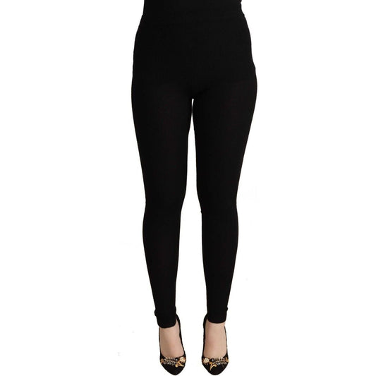 Dolce & Gabbana Black Cashmere Stretch Waist Tights Pants black-cashmere-stretch-waist-tights-pants-1 Jeans & Pants s-l1600-134-105f2148-c12.jpg