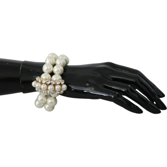 Elegant Faux-Pearl Crystal Bracelet Dolce & Gabbana