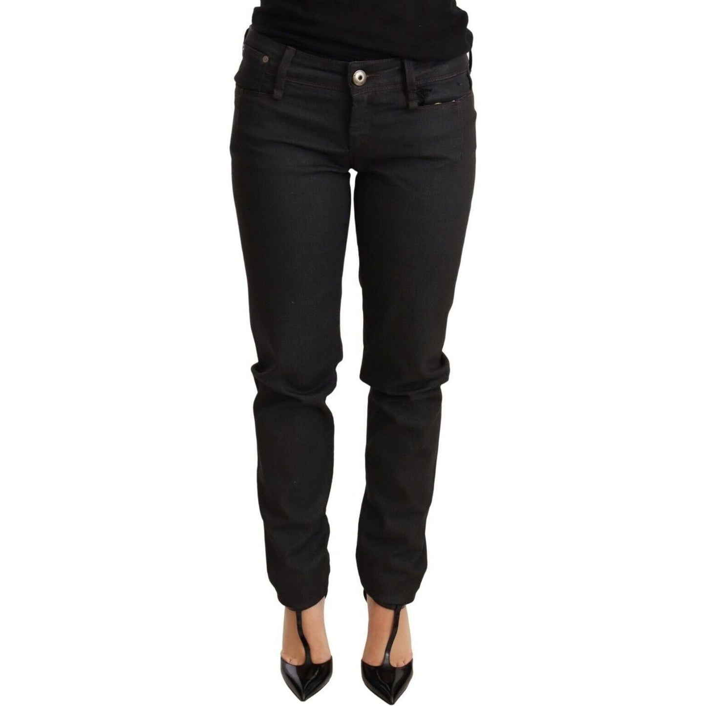 Ermanno Scervino Chic Black Low Waist Skinny Jeans black-low-waist-skinny-slim-trouser-cotton-jeans Jeans & Pants s-l1600-160-0aa28247-b6a.jpg