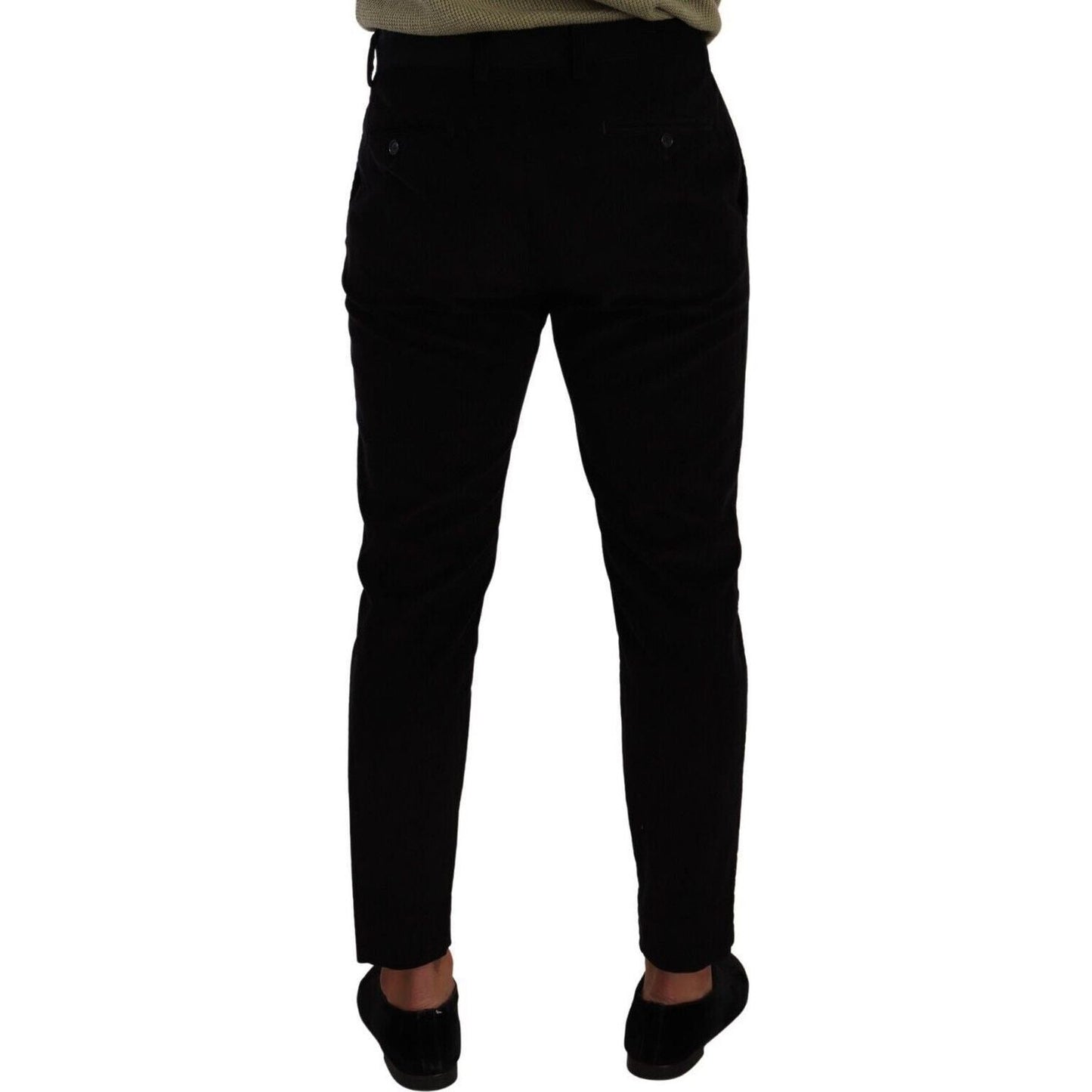 Dolce & Gabbana Elegant Slim Fit Corduroy Skinny Pants black-cotton-corduroy-skinny-trouser-pants