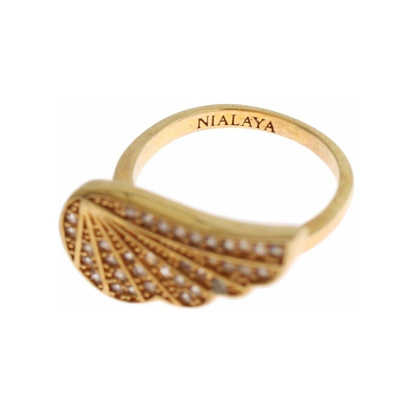 Ring Glamorous Gold Plated Crystal Ring Nialaya