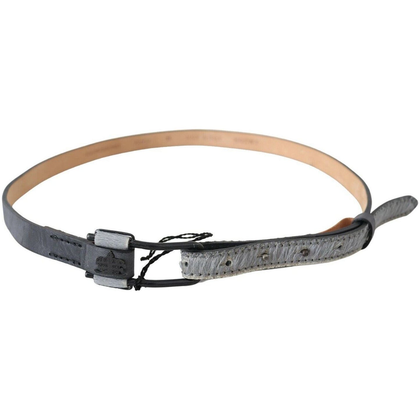 Ermanno Scervino Elegant Black Braided Leather Belt black-leather-fringes-logo-buckle-belt s-l1600-2022-08-19T101504.817-372ea328-f23.jpg