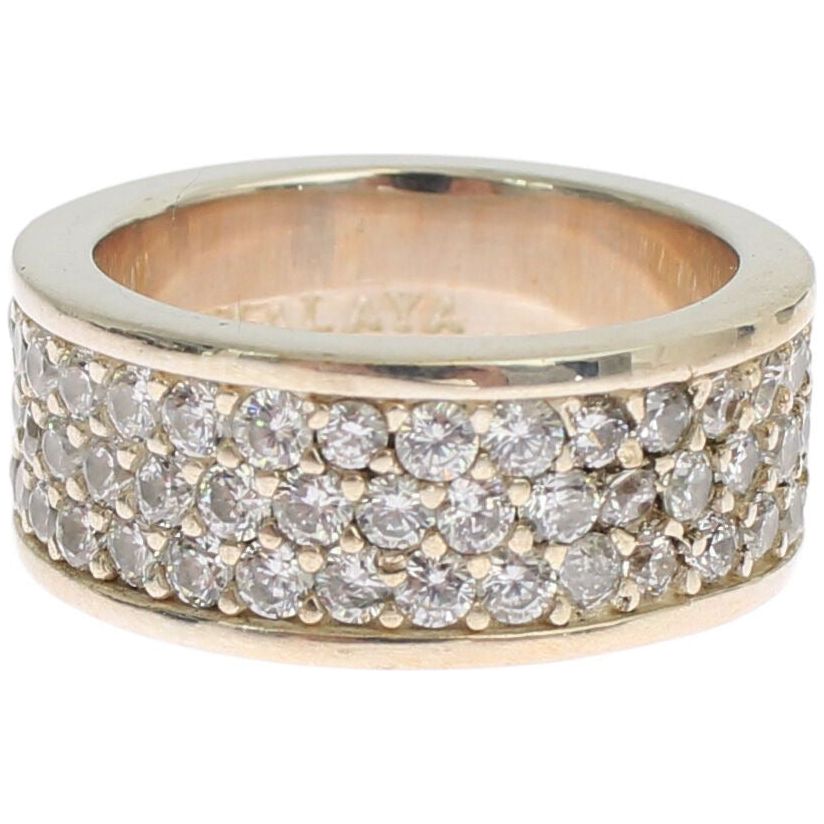 Ring Glamorous Silver CZ Crystal Embellished Ring Nialaya