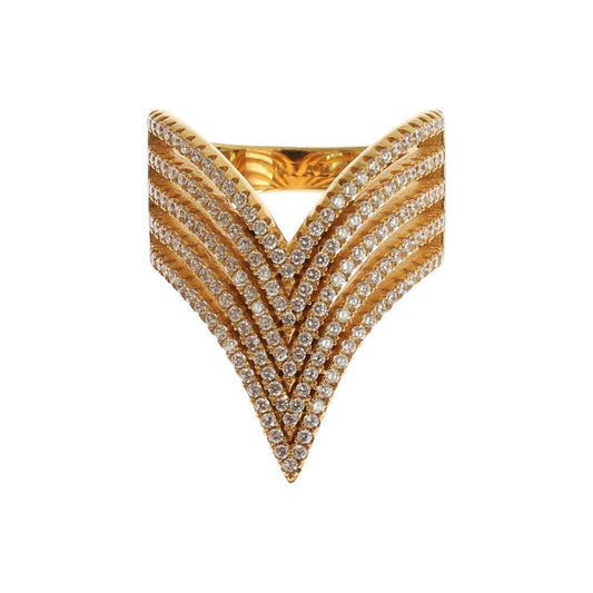 Glamorous Gold Plated Crystal Ring Nialaya