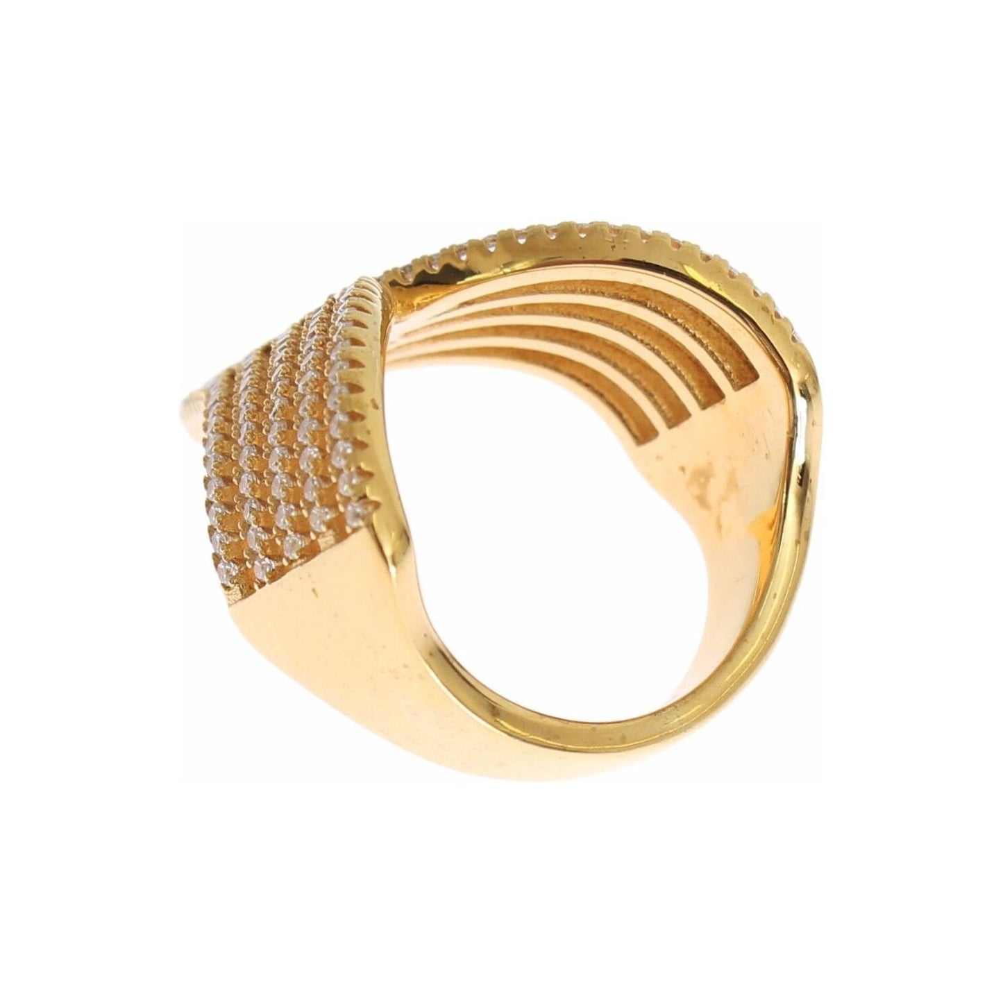Glamorous Gold Plated Crystal Ring Nialaya