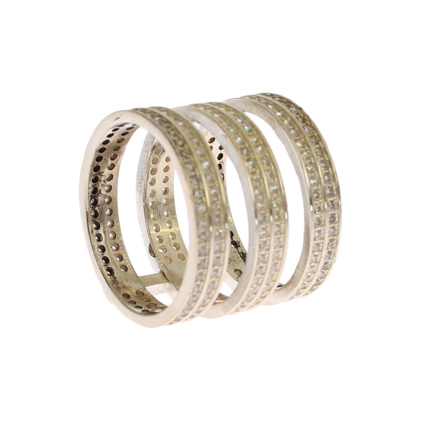 Ring Silver Crystal Adorned Statement Ring Nialaya