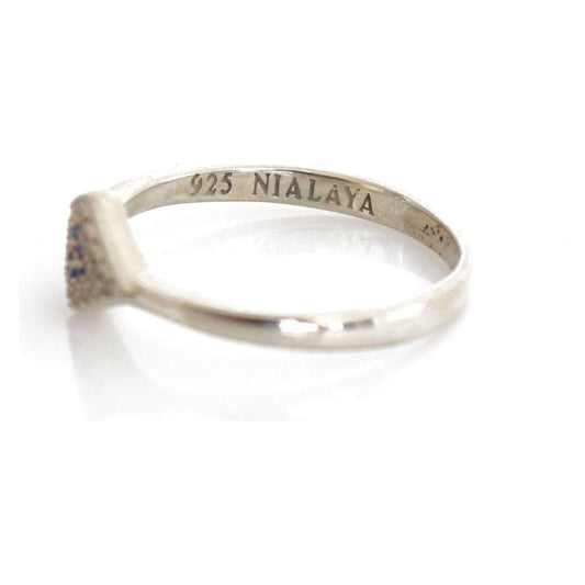 Ring Elegant Silver CZ Crystal Encrusted Ring Nialaya