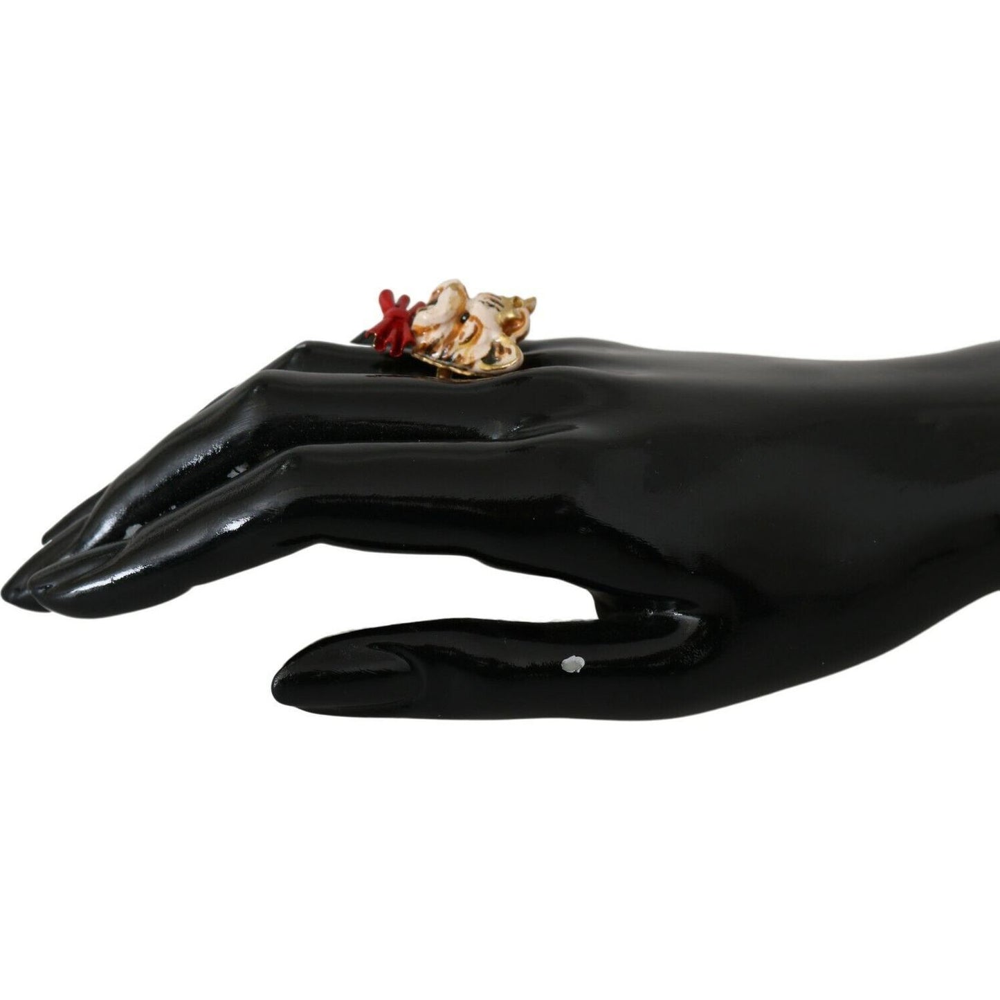 Ring Elegant Canine-Inspired Gold Tone Ring Dolce & Gabbana