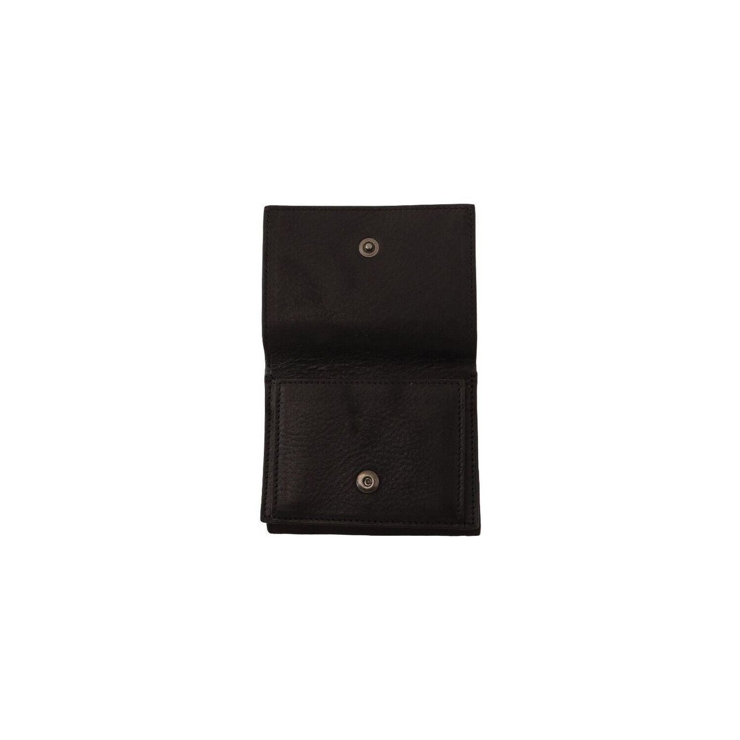 Dolce & Gabbana Elegant Black Leather Multi-Kit Trifold Wallet black-leather-trifold-purse-multi-kit-belt-strap-wallet WOMAN WALLETS