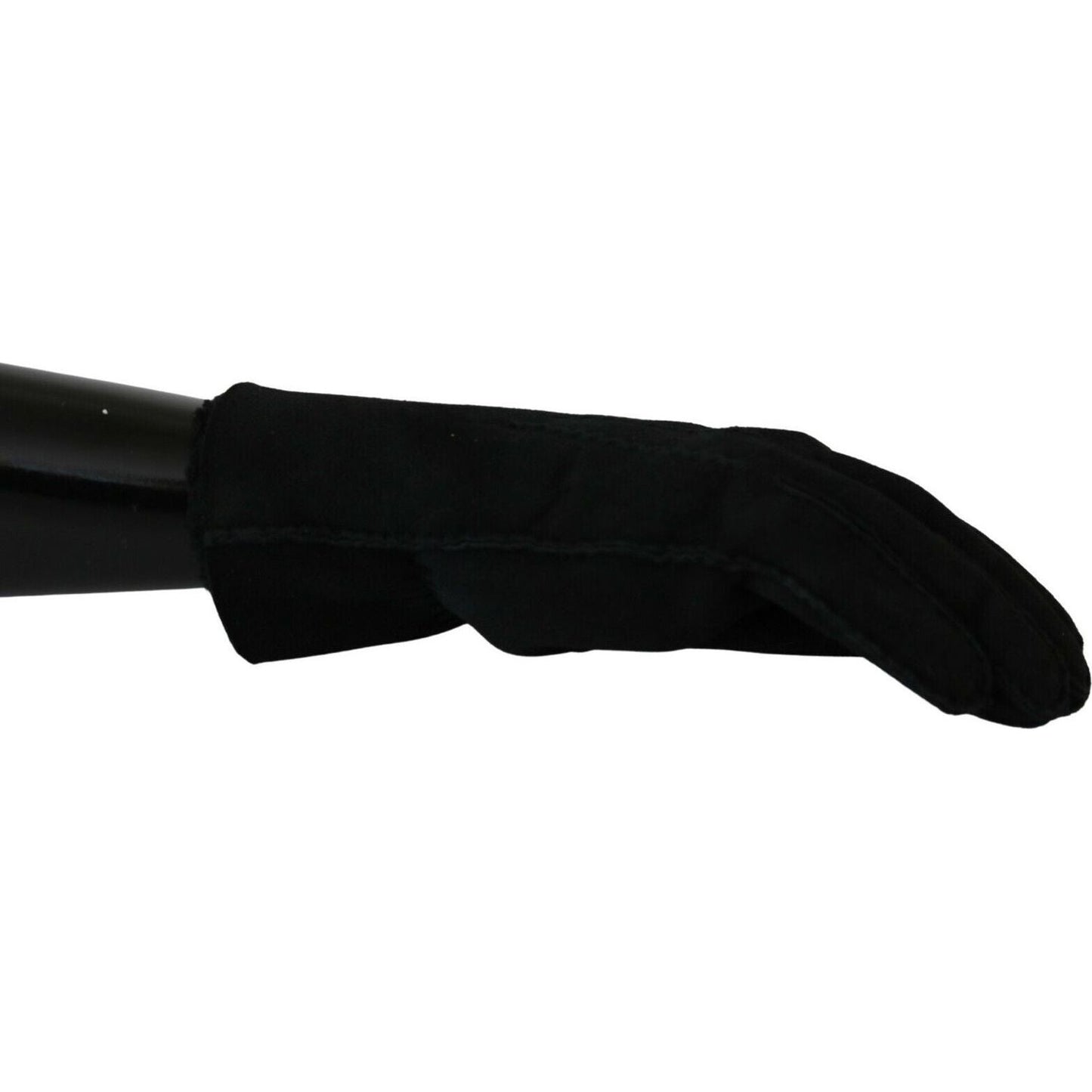Elegant Black Leather Biker Gloves