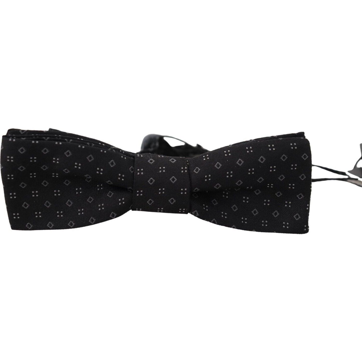 Exclusive Silk Patterned Black Bow Tie