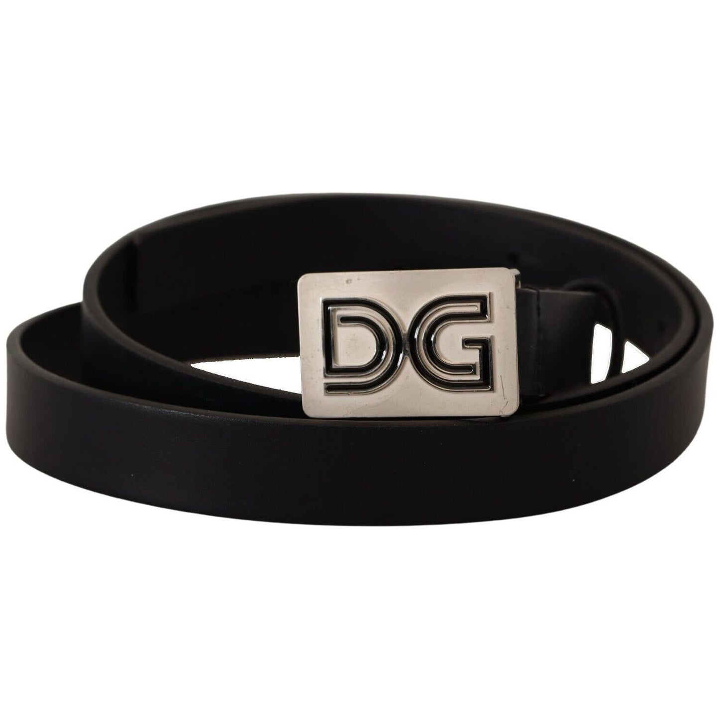 Dolce & Gabbana Elegant Black Leather Belt with Silver Buckle black-leather-silver-dg-logo-buckle-belt s-l1600-234-781c1640-fe7.jpg