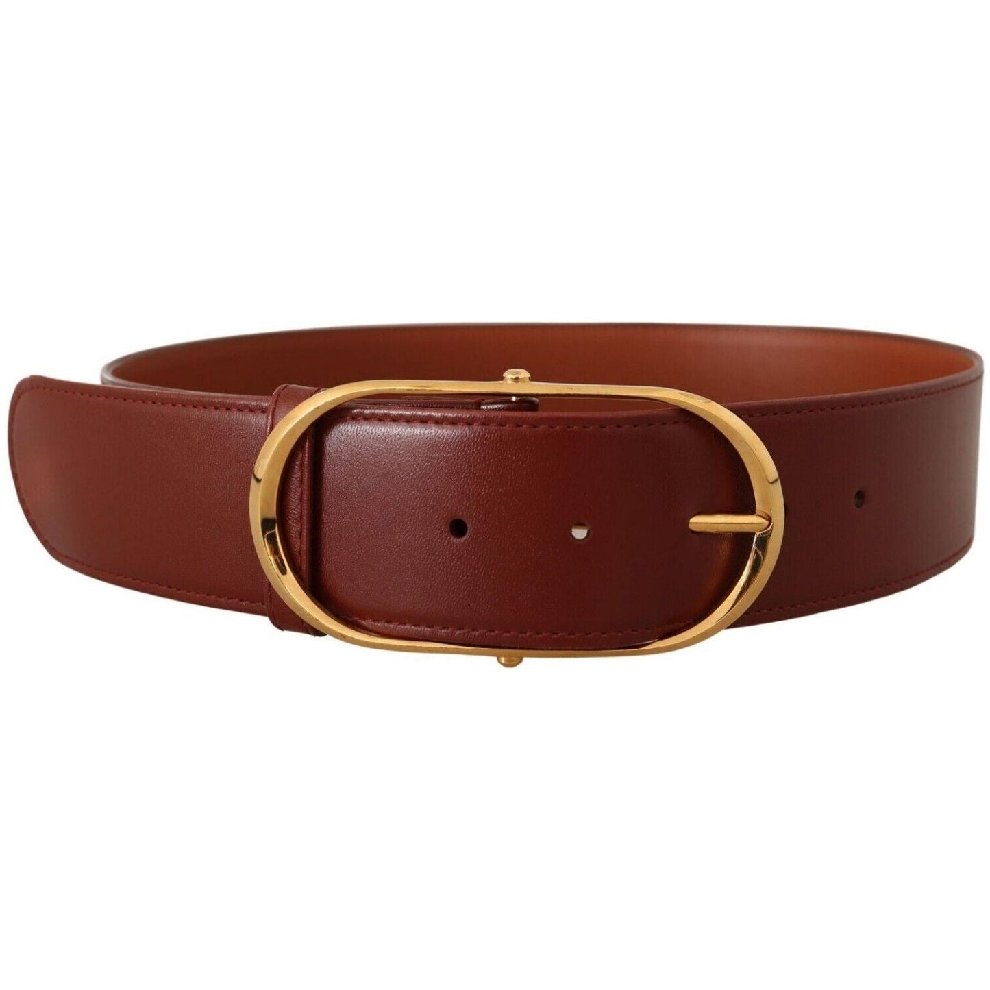 Dolce & Gabbana Elegant Gold Buckle Leather Belt brown-leather-gold-metal-oval-buckle-belt-8 s-l1600-298-27d95e63-60c.jpg