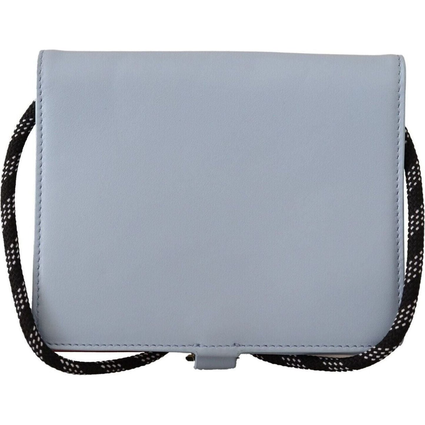 Dolce & Gabbana Elegant Light Blue Leather Bifold Wallet light-blue-leather-mini-bifold-sling-purse-wallet