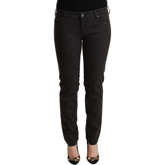 Ermanno Scervino Chic Black Low Waist Skinny Denim black-low-waist-skinny-denim-cotton-jeans-1