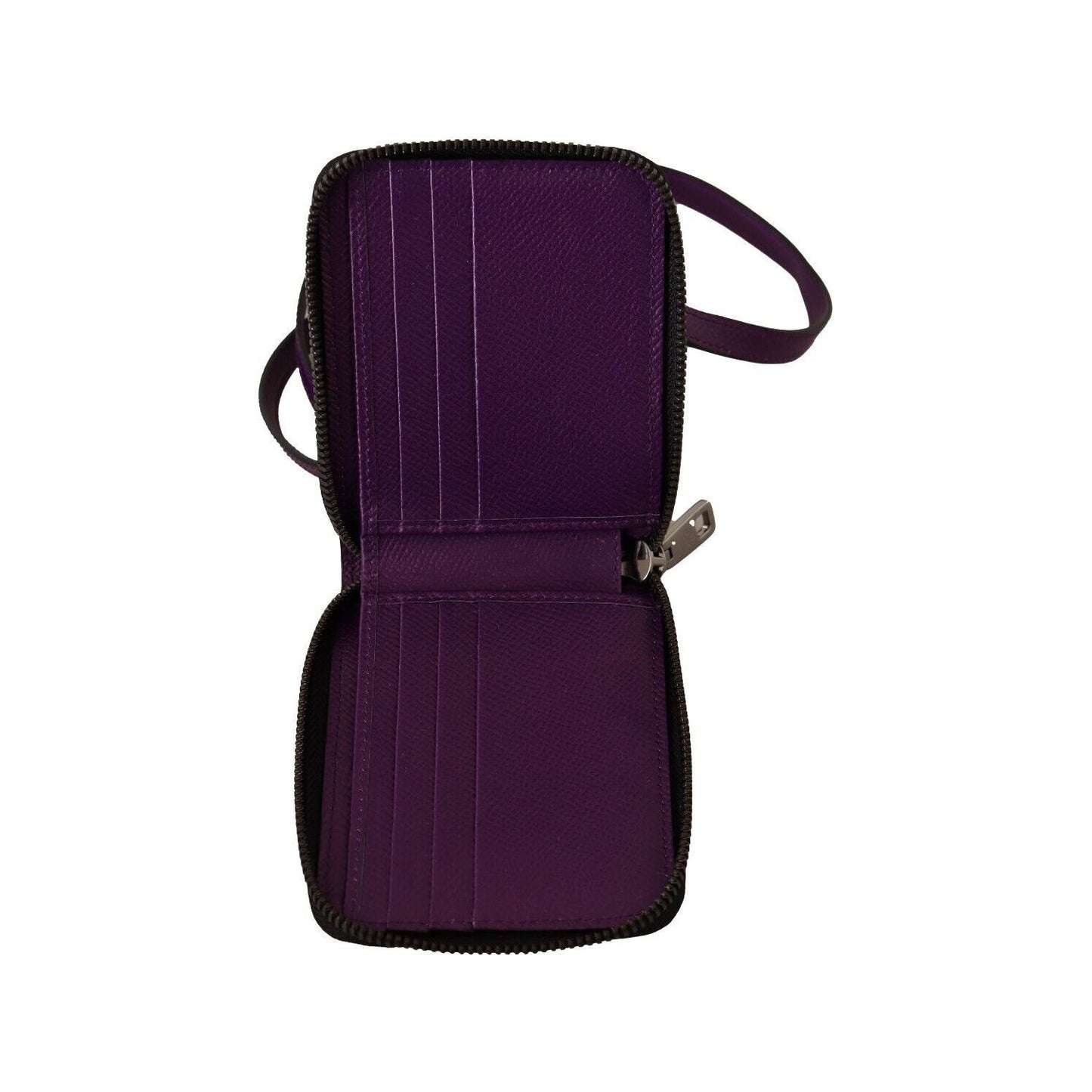 Dolce & GabbanaElegant Purple Leather Bifold Wallet with StrapMcRichard Designer Brands£449.00