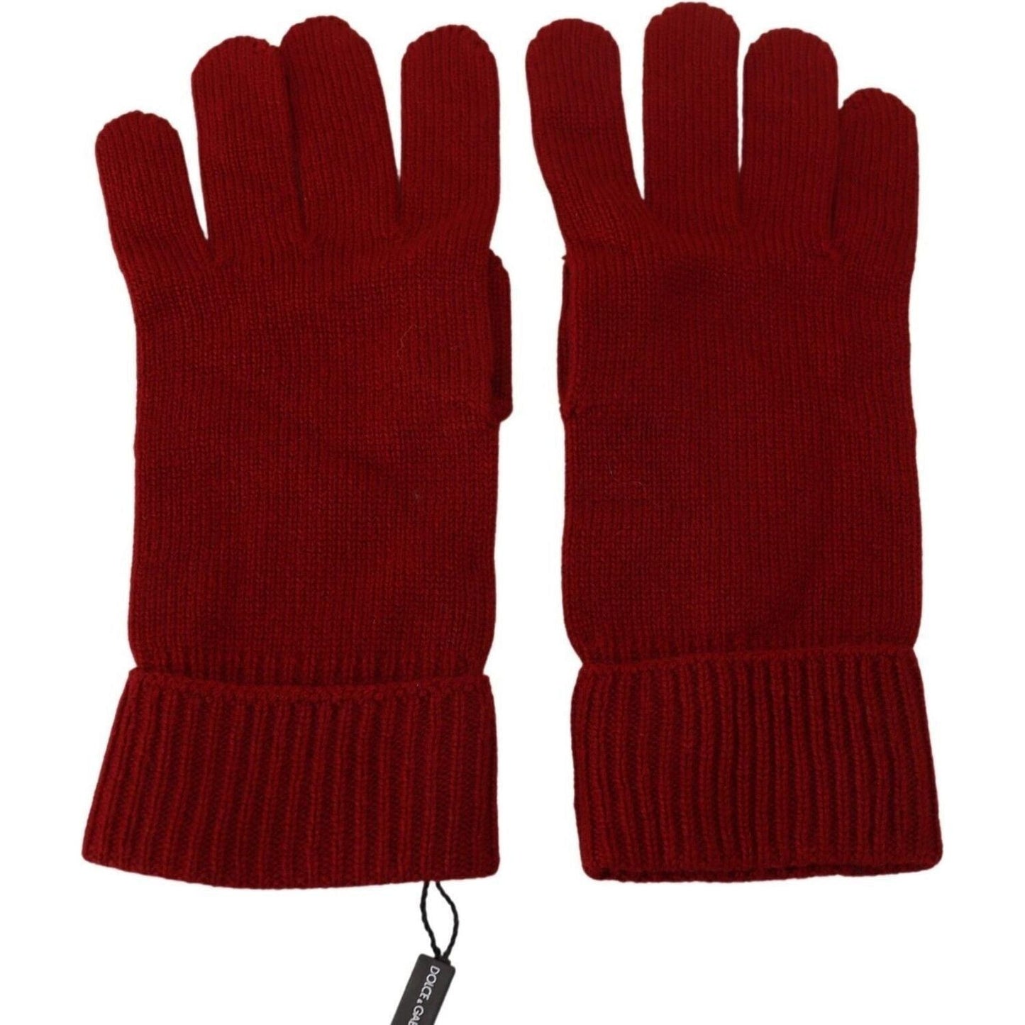 Elegant Red Cashmere Winter Gloves Dolce & Gabbana