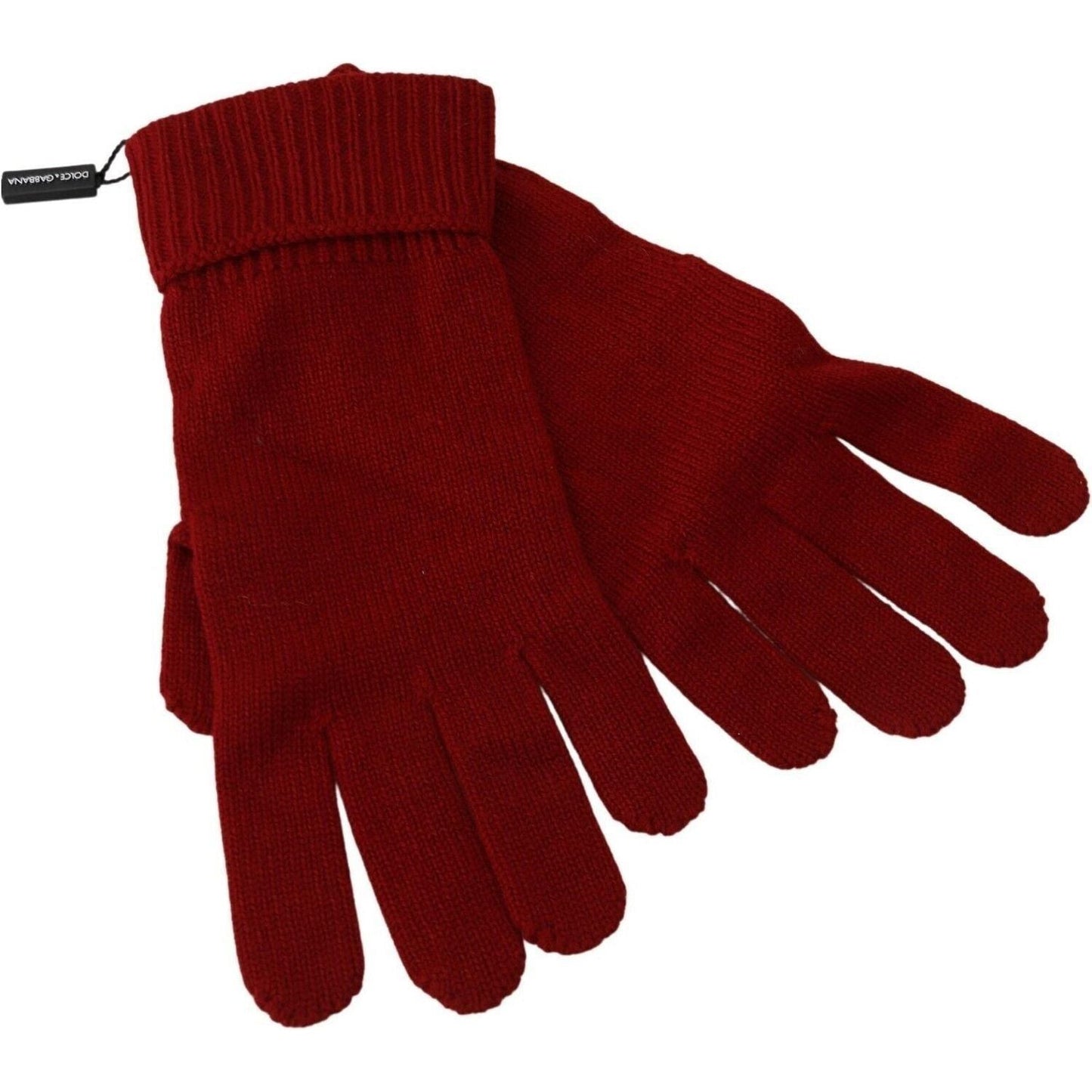 Elegant Red Cashmere Winter Gloves Dolce & Gabbana