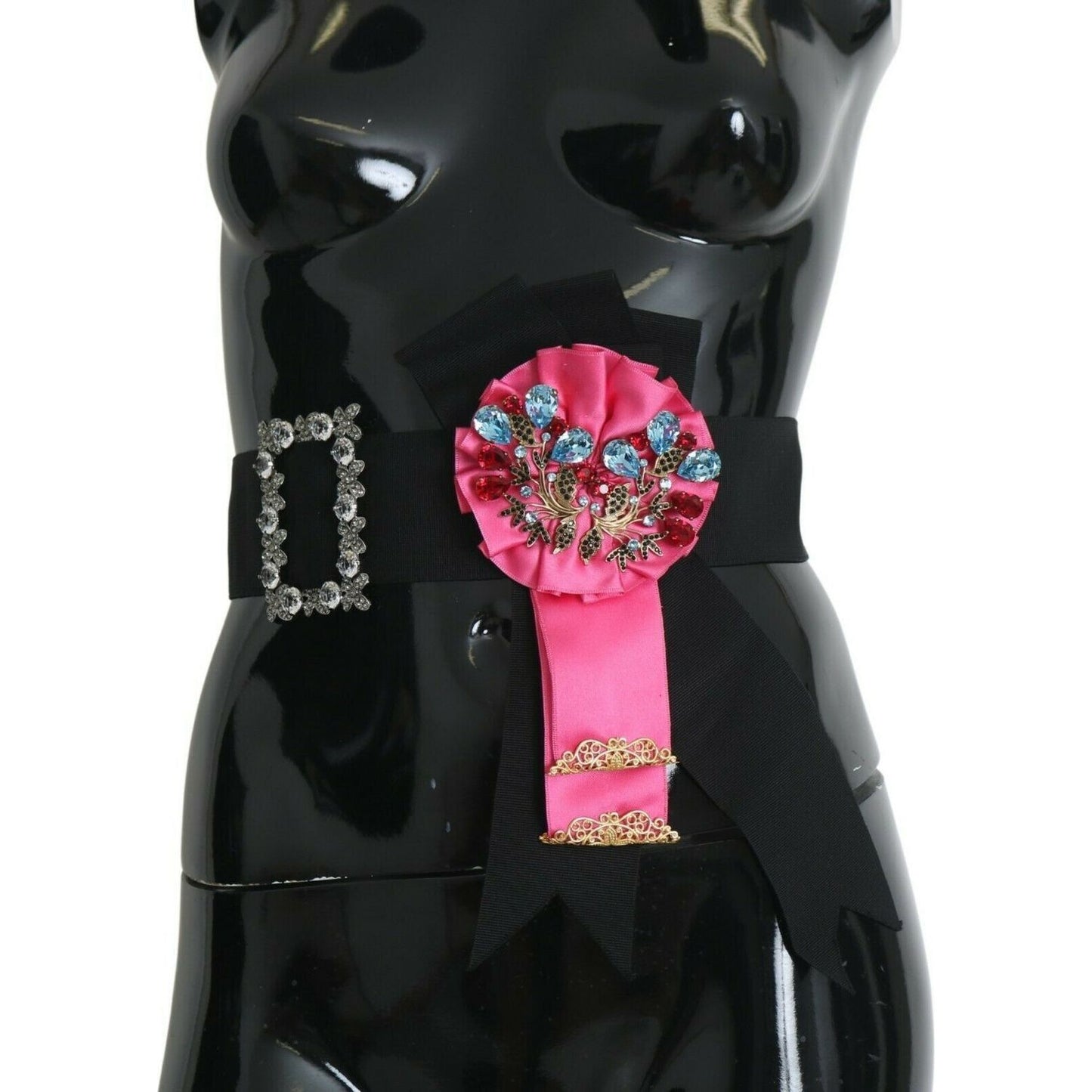 Dolce & Gabbana Black Pink Flower Brooch Crystals Cotton Belt black-pink-flower-brooch-crystals-cotton-belt WOMAN BELTS s-l1600-56-1-b975dab2-a77_487faa45-b4f4-4137-a1ce-529dd9fcbac1.jpg