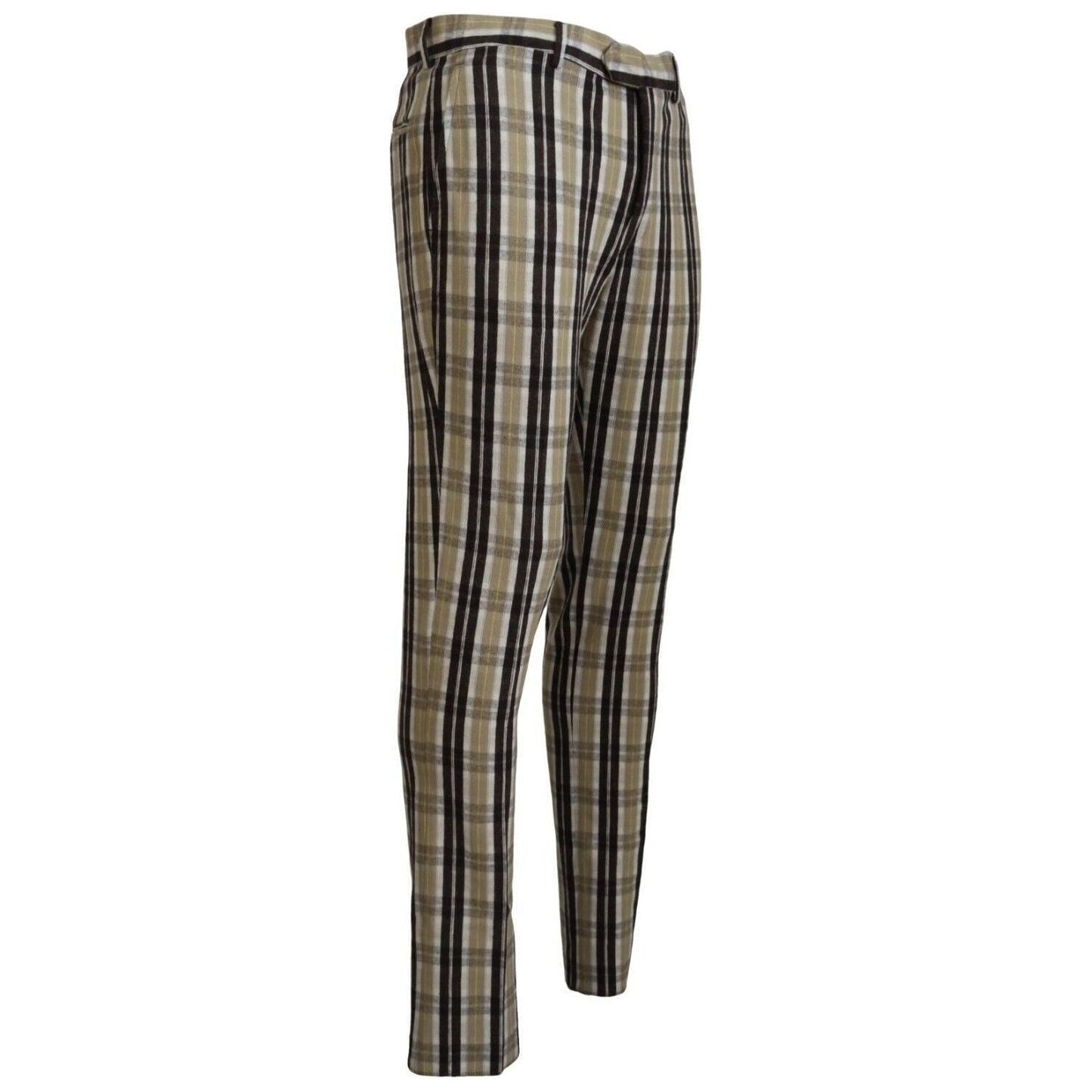 BENCIVENGA Chic Multicolor Checkered Cotton Pants multicolor-checkered-cotton-straight-fit-men-pants