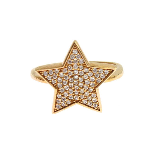 Ring Elegant Gold-Plated Sterling Silver Ring with CZ Crystals Nialaya