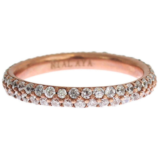 Ring Chic Pink Crystal-Encrusted Silver Ring Nialaya