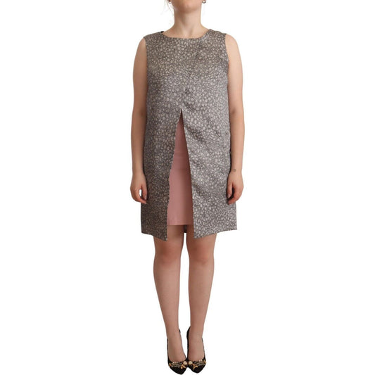 Comeforbreakfast Elegant Silk Shift Dress in Sophisticated Gray gray-sleeveless-shift-knee-length-dress WOMAN DRESSES