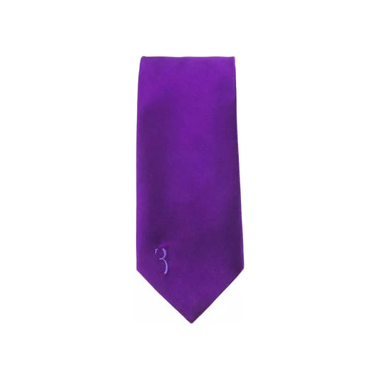 Elegant Purple Embroidered Sisal Tie Billionaire Italian Couture