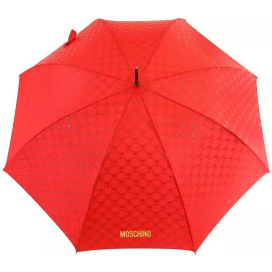 Moschino Elegant Red Umbrella with Iconic Emblem red-polyester-other