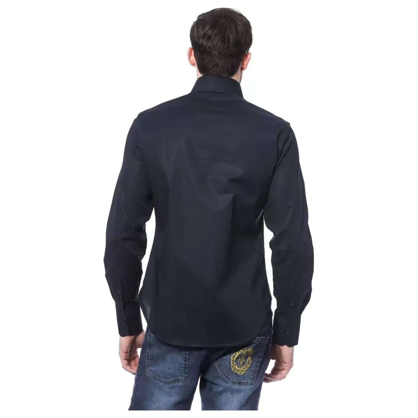 Billionaire Italian Couture Elegant Monogram Blue Shirt for Men scuro-dark-shirt stock_product_image_17321_1037316934-18-0609ff32-b43.webp