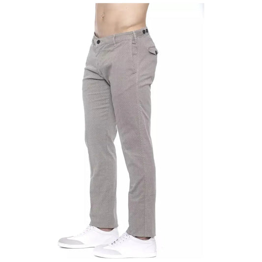 Armata Di Mare Beige Cotton Trousers with Chic Micro-Pattern beige-jeans-pant Jeans & Pants